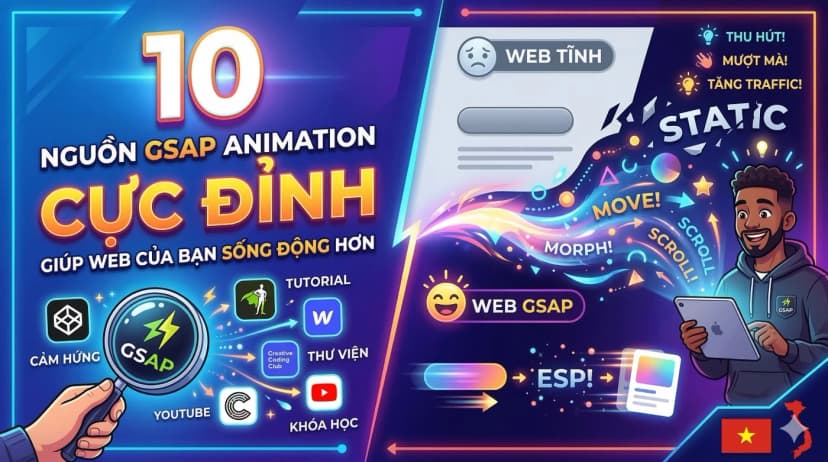 10 Nguồn GSAP Animation Cực Đỉnh Giúp Web Của Bạn Sống Động Hơn