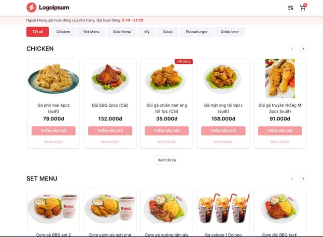 Làm website Đặt đồ ăn chưa bao giờ dễ dàng đến thế với VinhWeb FoodOrder