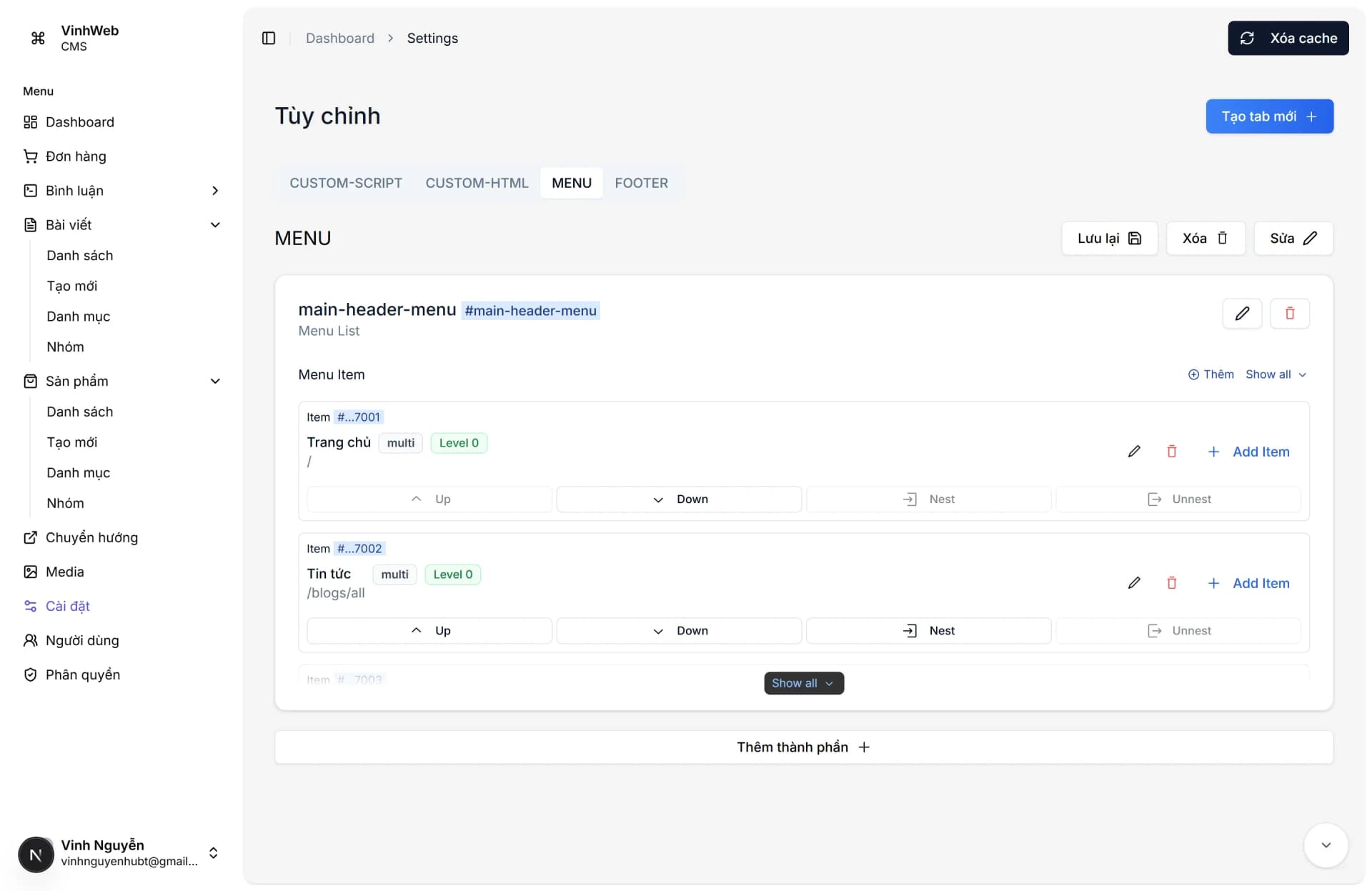 Ảnh Source Code CMS Dashboard Next.js 16 Prisma MongoDB Chuẩn SEO 9