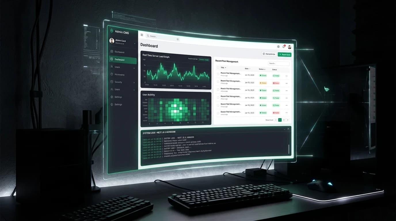 Ảnh Source Code CMS Dashboard Next.js 16 Prisma MongoDB Chuẩn SEO 1
