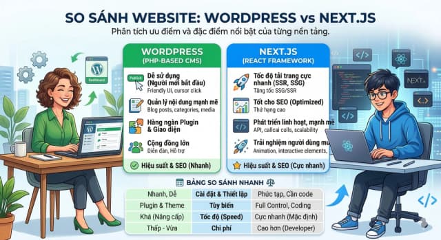 So Sánh Website WordPress và Next.js: Nên Chọn Nền Tảng Nào?